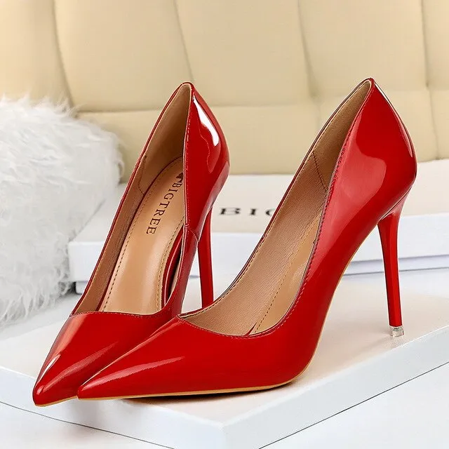 2021 Women High Heels Fetish 10.5cm Wedding Shoes Lady Pumps Pointed Toe Nude Brown Valentine Heels Scarpins Stiletto Size 34-43