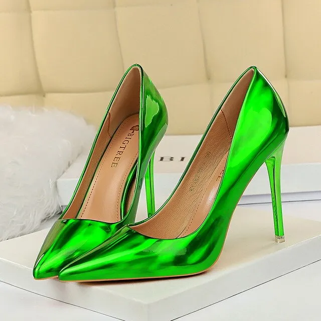 2021 Women High Heels Fetish 10.5cm Wedding Shoes Lady Pumps Pointed Toe Nude Brown Valentine Heels Scarpins Stiletto Size 34-43