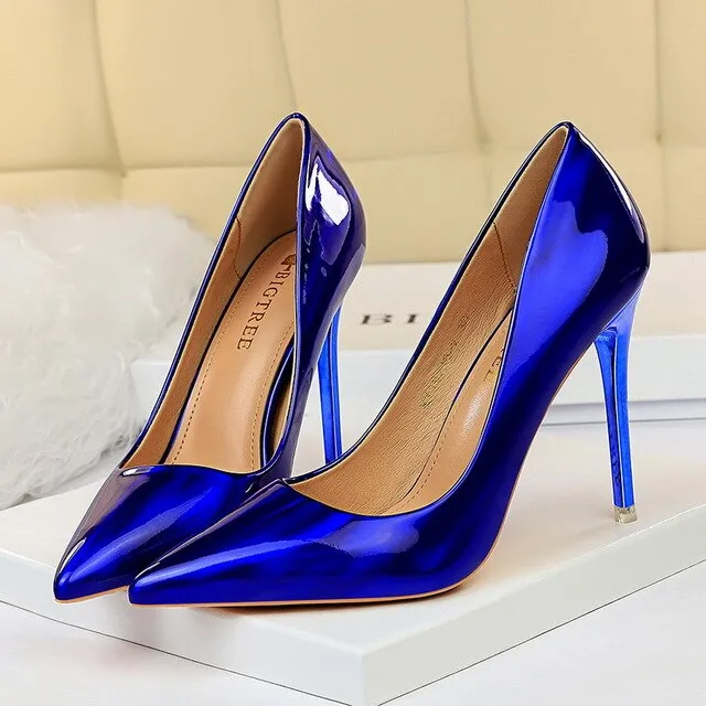 2021 Women High Heels Fetish 10.5cm Wedding Shoes Lady Pumps Pointed Toe Nude Brown Valentine Heels Scarpins Stiletto Size 34-43