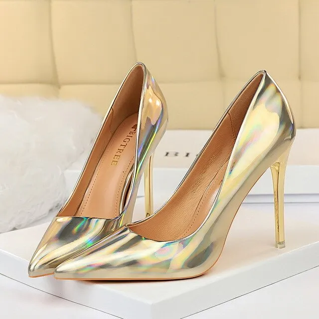 2021 Women High Heels Fetish 10.5cm Wedding Shoes Lady Pumps Pointed Toe Nude Brown Valentine Heels Scarpins Stiletto Size 34-43