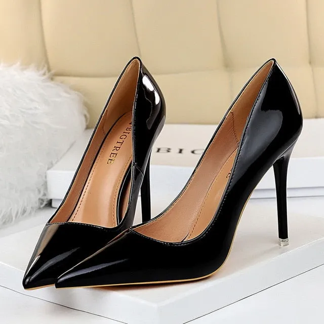 2021 Women High Heels Fetish 10.5cm Wedding Shoes Lady Pumps Pointed Toe Nude Brown Valentine Heels Scarpins Stiletto Size 34-43