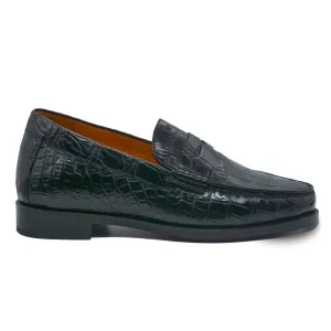 6 CM/2.36 Inches CMR CHAMARIPA Men’s Height Increasing Black Alligator Loafers – Handcrafted Luxury