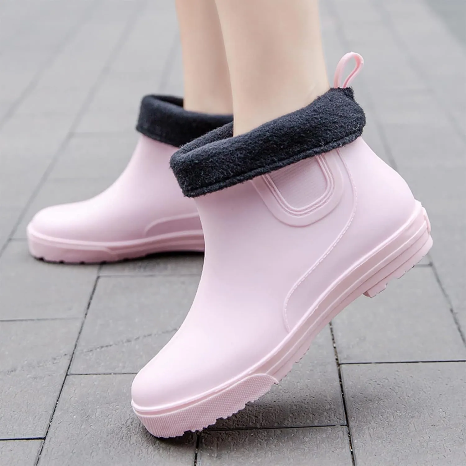 Ankle Boots for Women Waterproof Rain Boots for Women Non Slip With Cotton Inside Rain Boots Outdoor Rubber Shoes