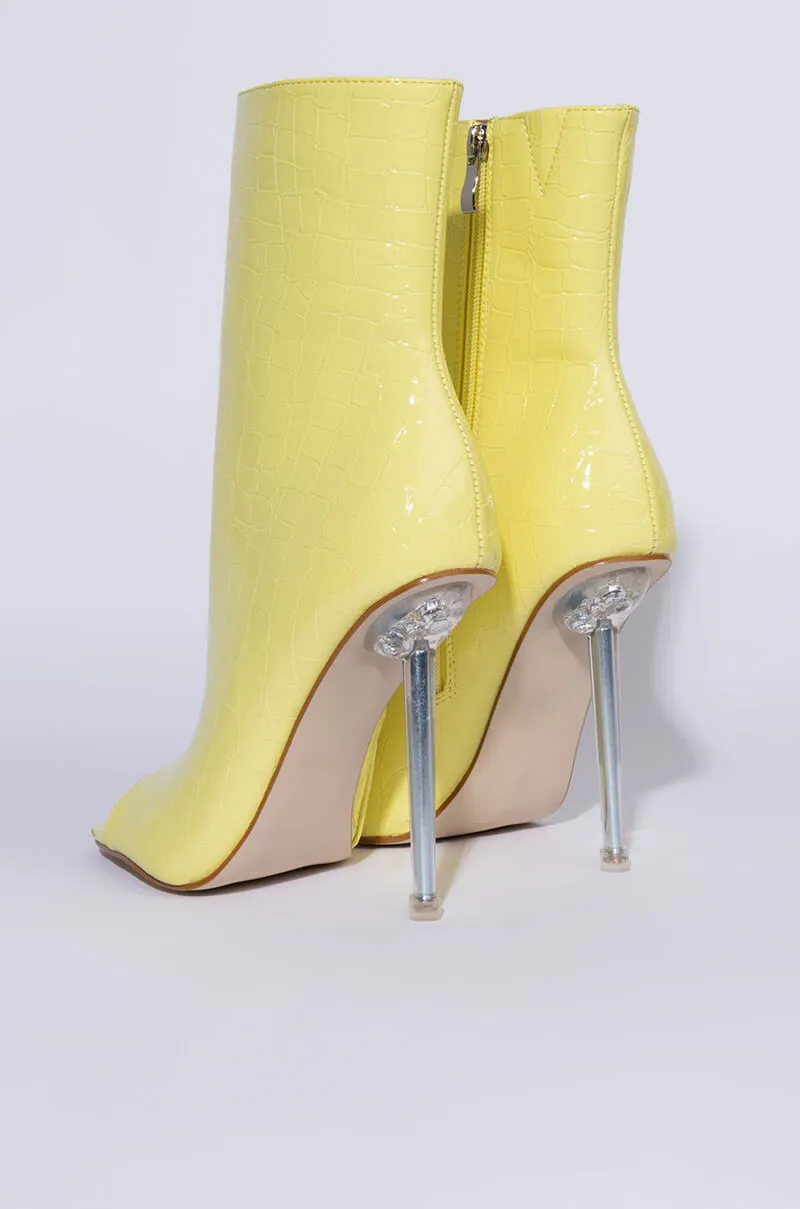 AZALEA WANG ALL YOUR LOVE STILETTO BOOTIE IN YELLOW