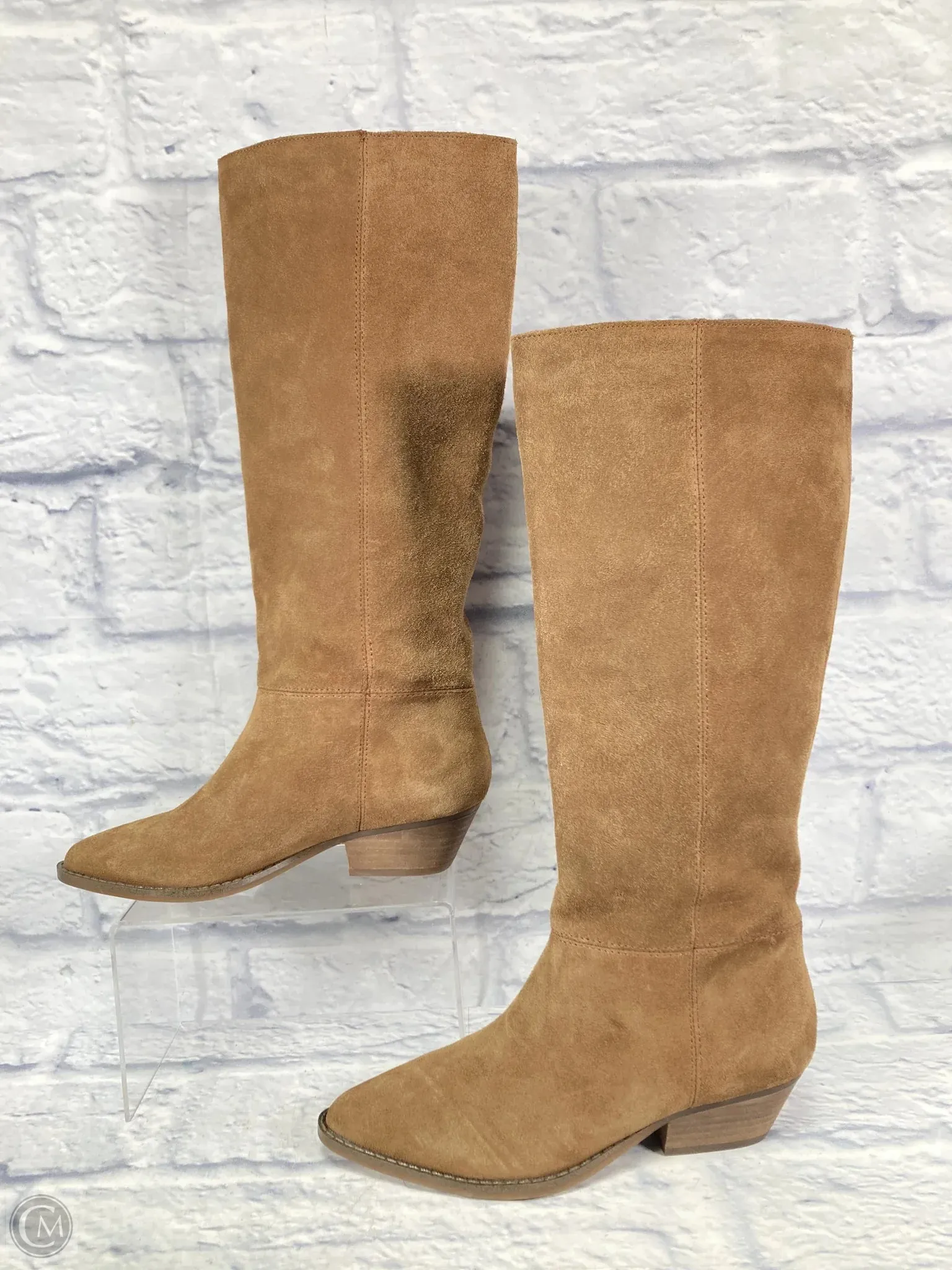 Boots Knee Heels By Chelsea And Violet In Brown, Size: 5.5