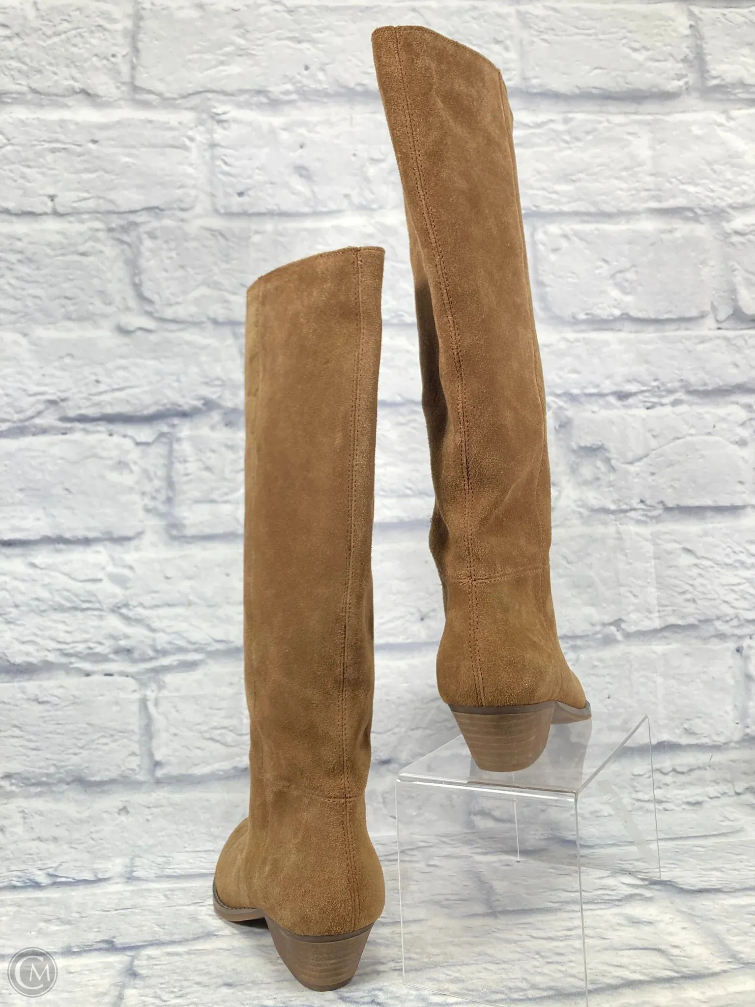 Boots Knee Heels By Chelsea And Violet In Brown, Size: 5.5