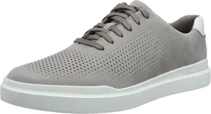 Cole Haan Grandpro Rally Laser Cut Ironstone/Optic White Perforated Sneaker-Wide