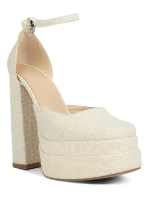 Cosette Ankle Strap High Block Heel