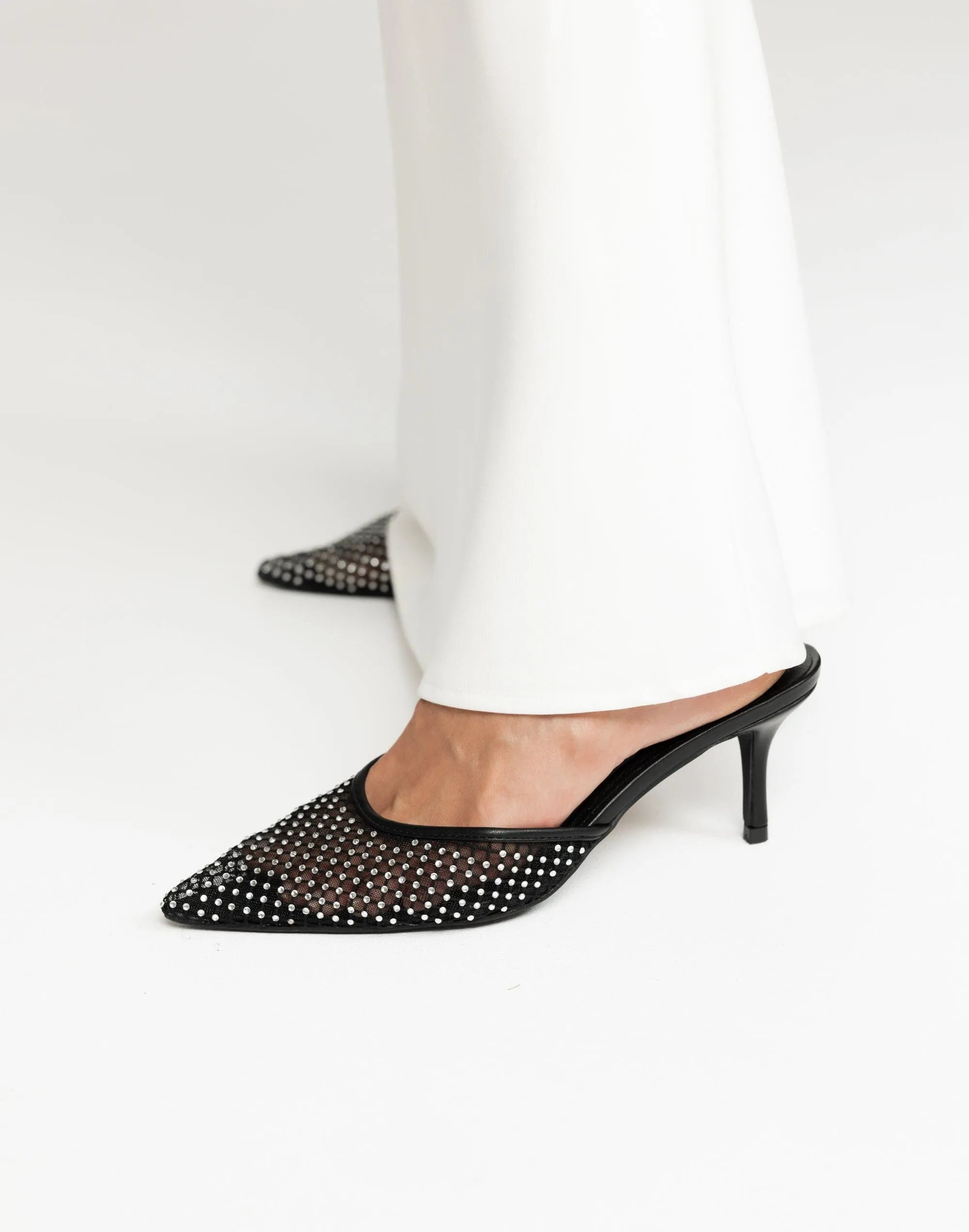 Dez Heels (Black Mesh-Diamante) - By Billini