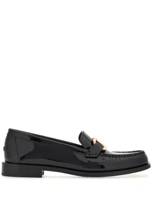 Gancini-buckle leather loafers<BR/><BR/>