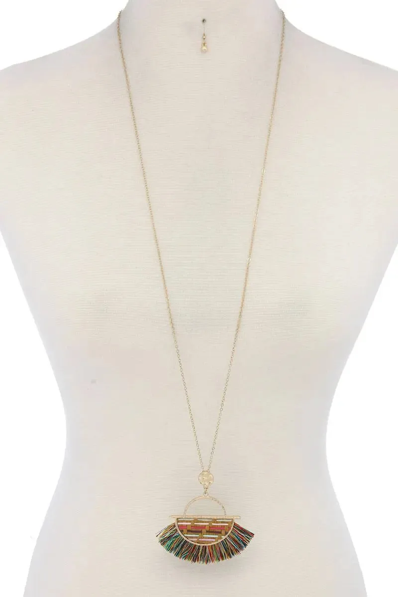 Half Circle Tassel Pendant Necklace