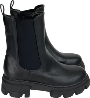 london rebel Black Chunky Chelsea Boots UK 4 EU 37 