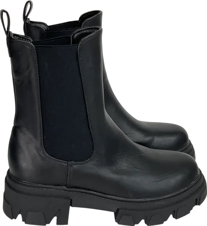london rebel Black Chunky Chelsea Boots UK 4 EU 37 