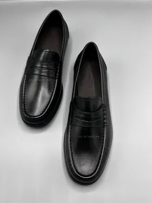 MD Penny Napa Leather Black Loafers