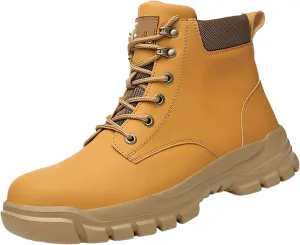 Men's Work Boots Steel Toe Hiking Sneakers Ankle Ladies Women's Workout Shoes Winter Platform Shoes Slip Resistant Safety Hike Grounded Footwear