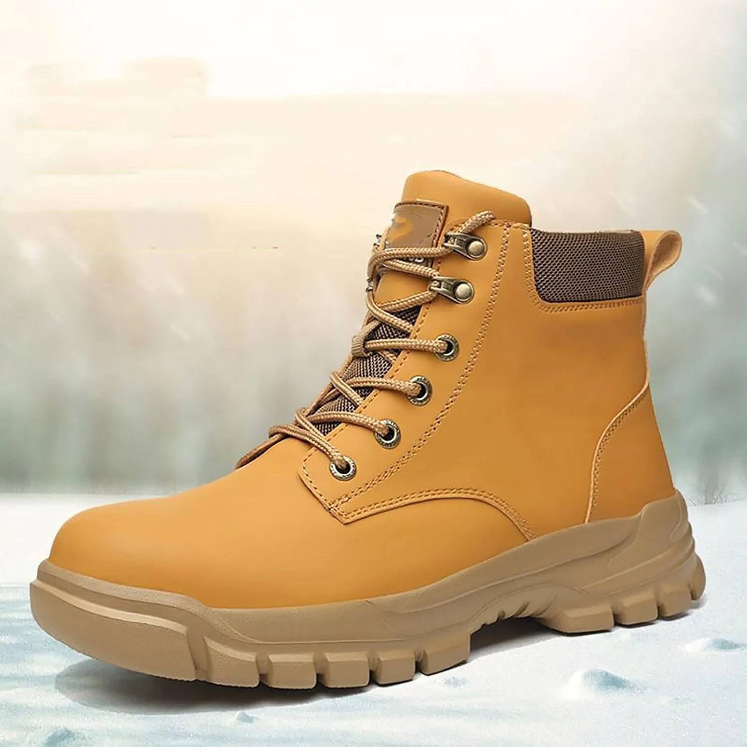 Men's Work Boots Steel Toe Hiking Sneakers Ankle Ladies Women's Workout Shoes Winter Platform Shoes Slip Resistant Safety Hike Grounded Footwear