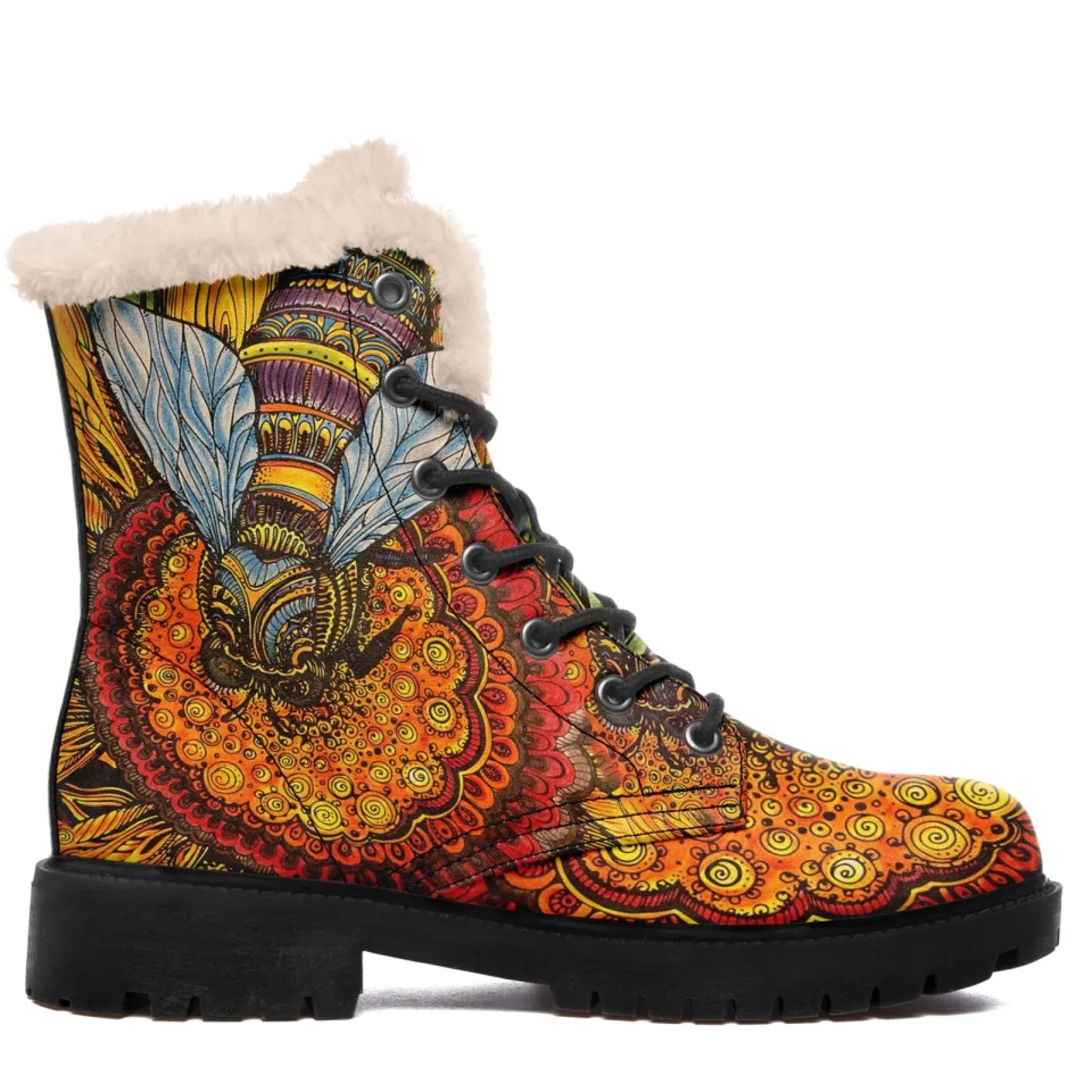 Personalized Yoga Theme Boots, Custom Harmony Boots,Serenity Yoga Winter Boots