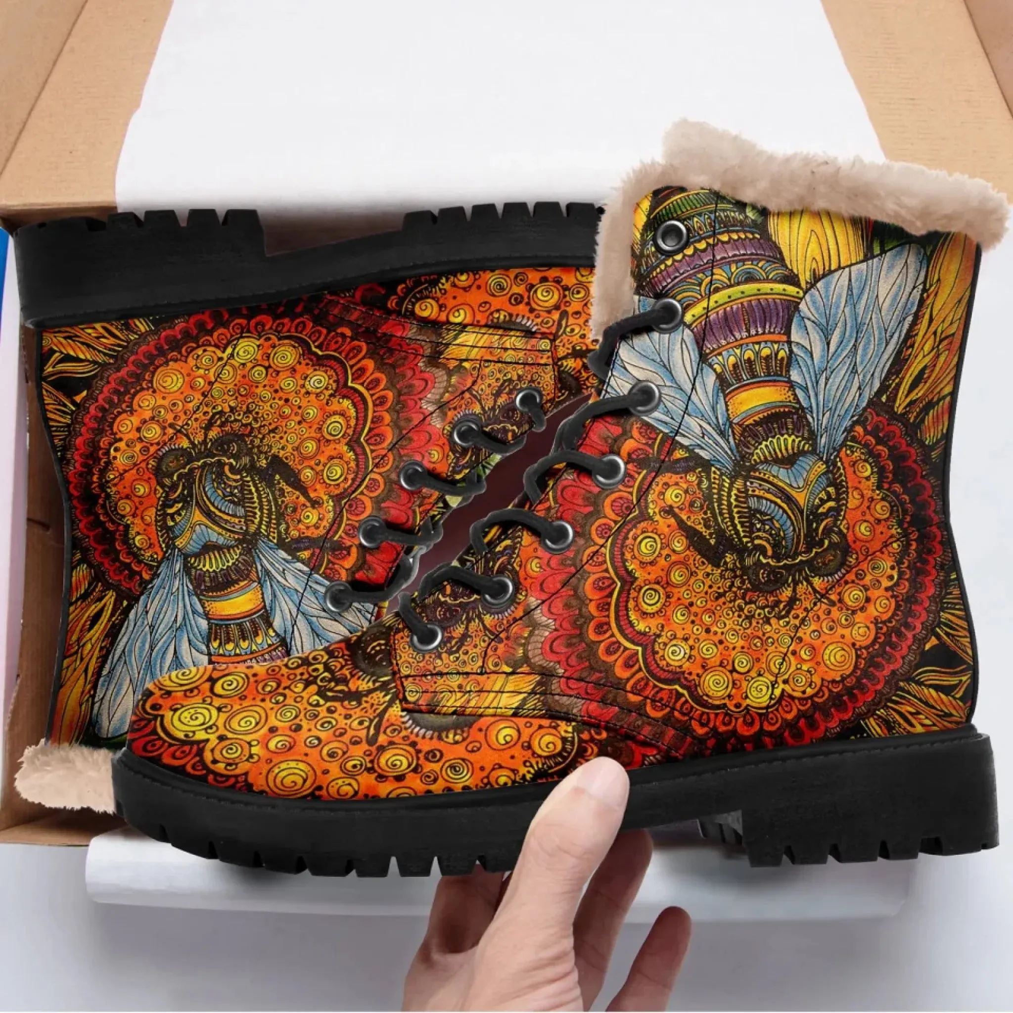 Personalized Yoga Theme Boots, Custom Harmony Boots,Serenity Yoga Winter Boots