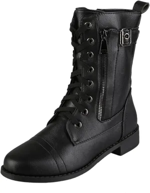 Platform Boots for Women Ankle Slip On Booties for Women Heeled Black Boots Non Slip Work Shoes Women Comfy Soft Cover Heel Lace-up Round Toe Comfortable Low Heel