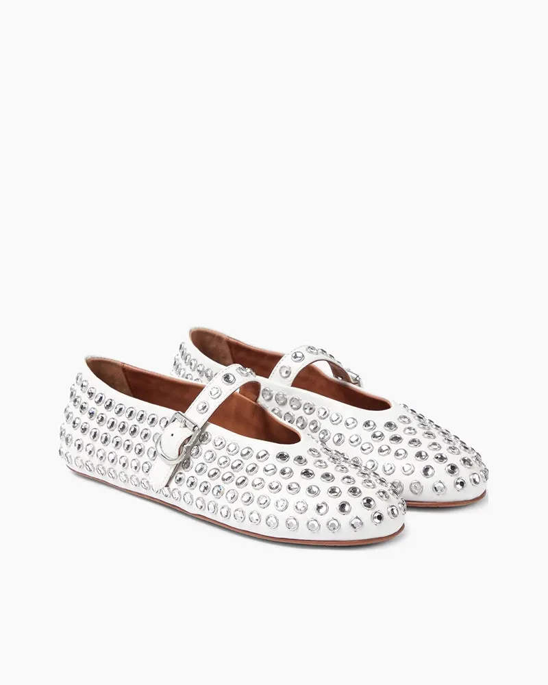 Rhinestone Flats Crystal Studded Mary Jane Loafers