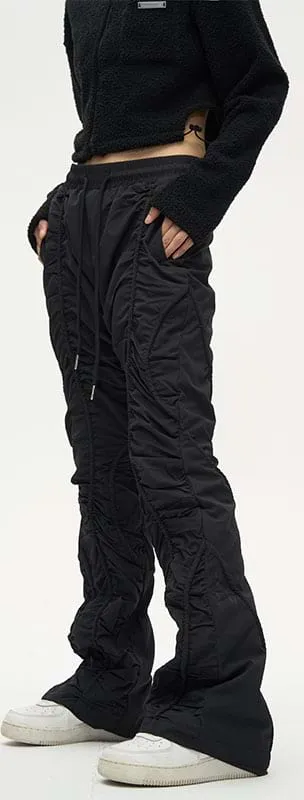 Ruched Elastic Waist Lightweight Pants