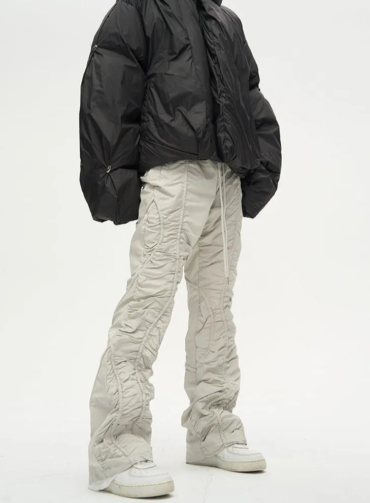 Ruched Elastic Waist Lightweight Pants