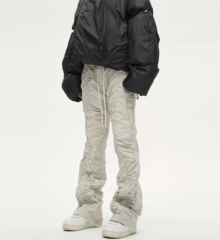 Ruched Elastic Waist Lightweight Pants