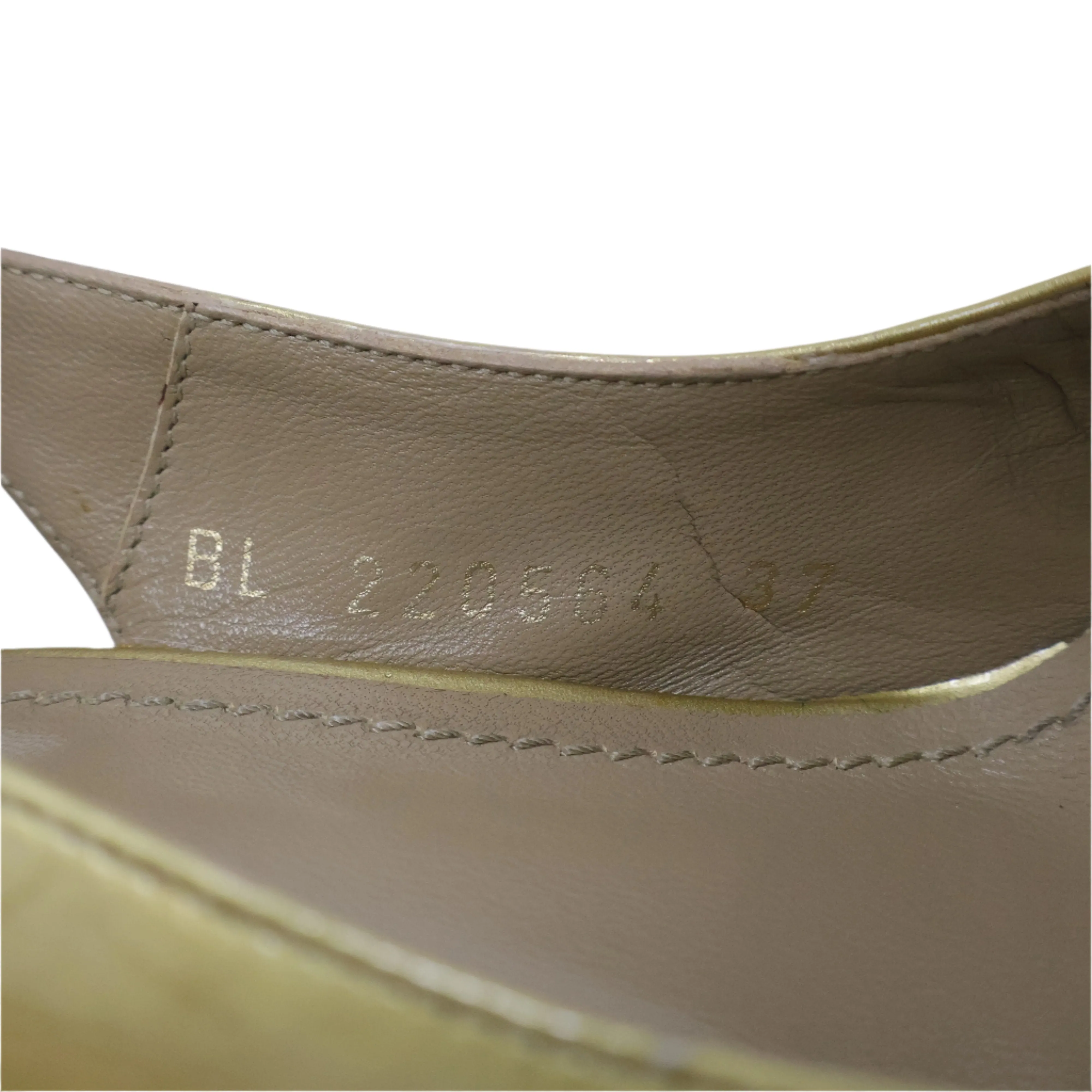 Saint Laurent Tribtoo Slingback Metallic Gold