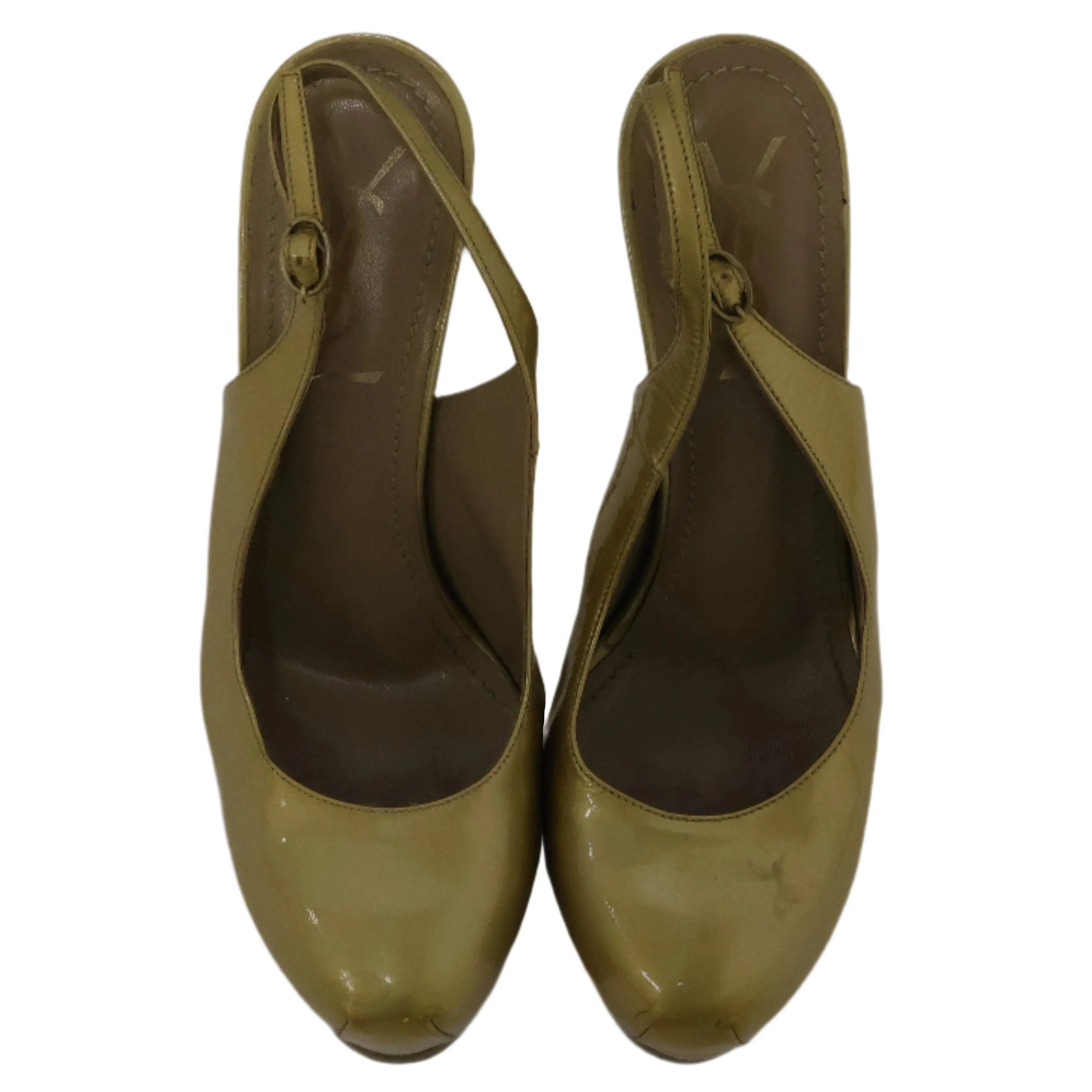 Saint Laurent Tribtoo Slingback Metallic Gold