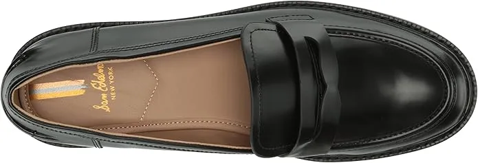 Sam Edelman Colin Black Leather Slip On Rounded Toe Classic Loafers