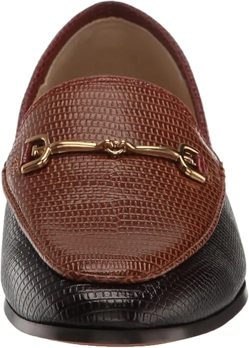 Sam Edelman Loraine Saddle Lizard Multi Almond Toe Slip On Classic Vamp Loafers