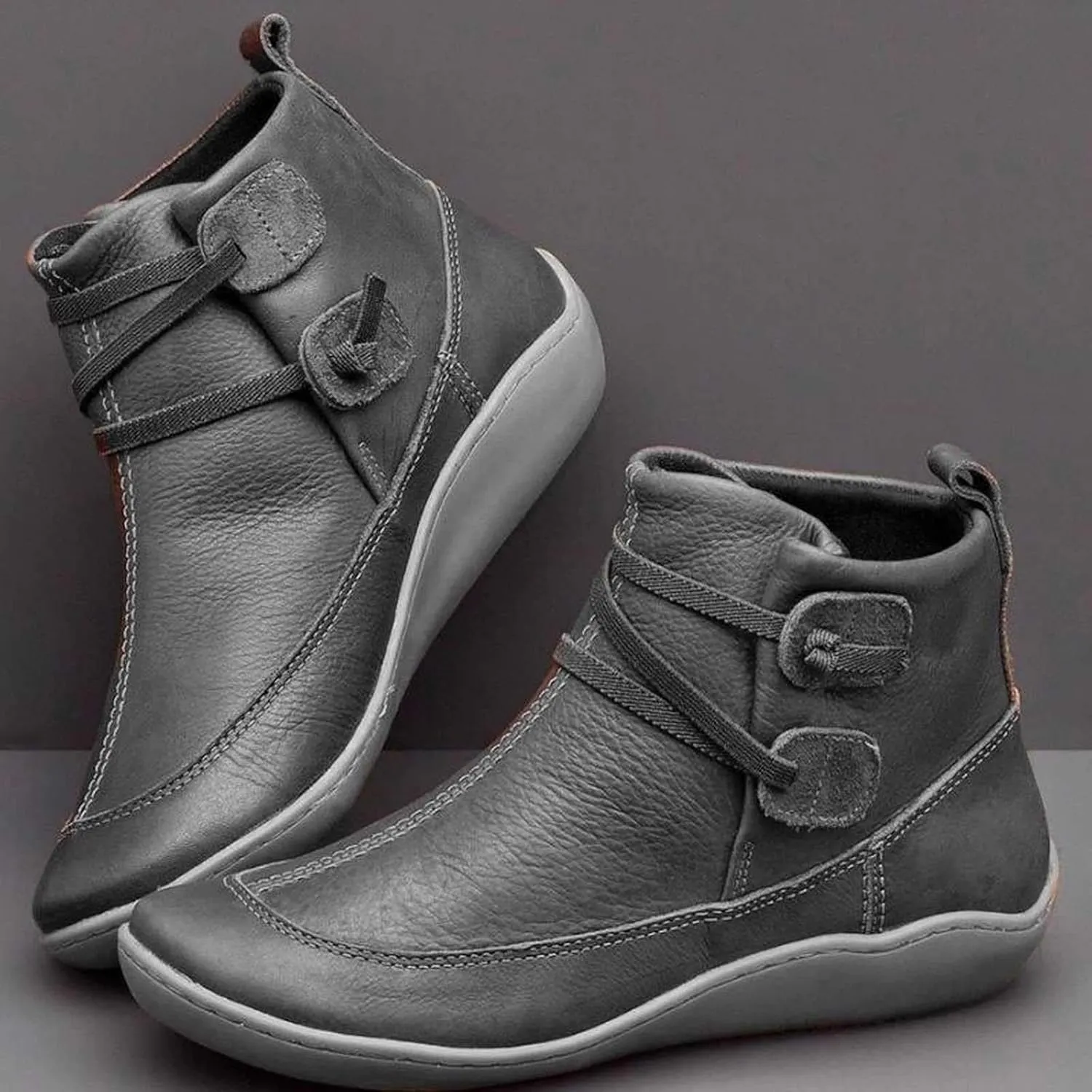Women's Ankle Boots & Booties Slip On Booties for Women Steel Toe Boots for Women Barefoot Boot Solid Color Comfy Casual Cut Out Chunky Stacked Heel Slip on
